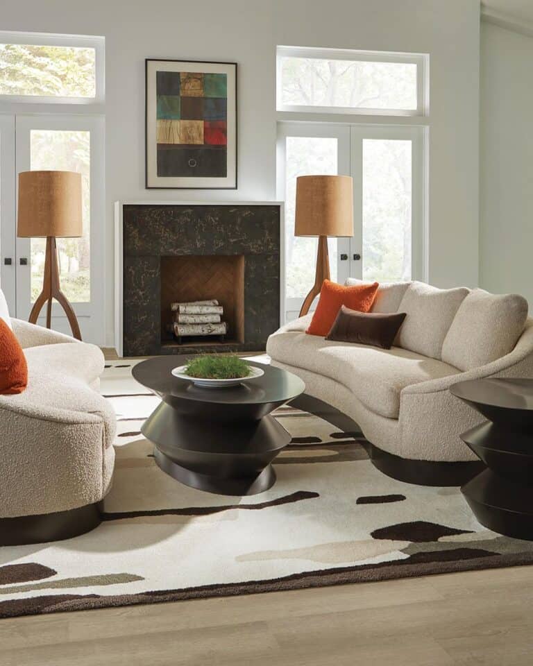 Illustration of Trendy Curved Sofas