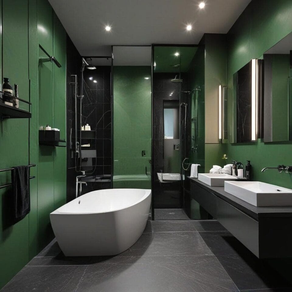 Green Bathroom Ideas A Calming Area Of Privacy DecoFond