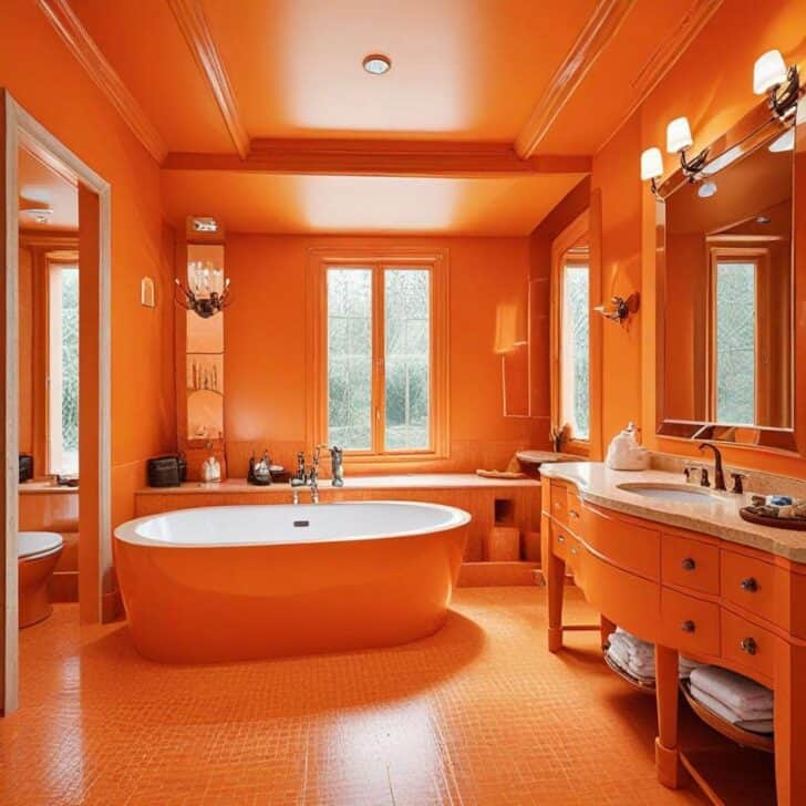 20 Orange Bathrooms That Will Make You Obsessed with Tangerine Tones