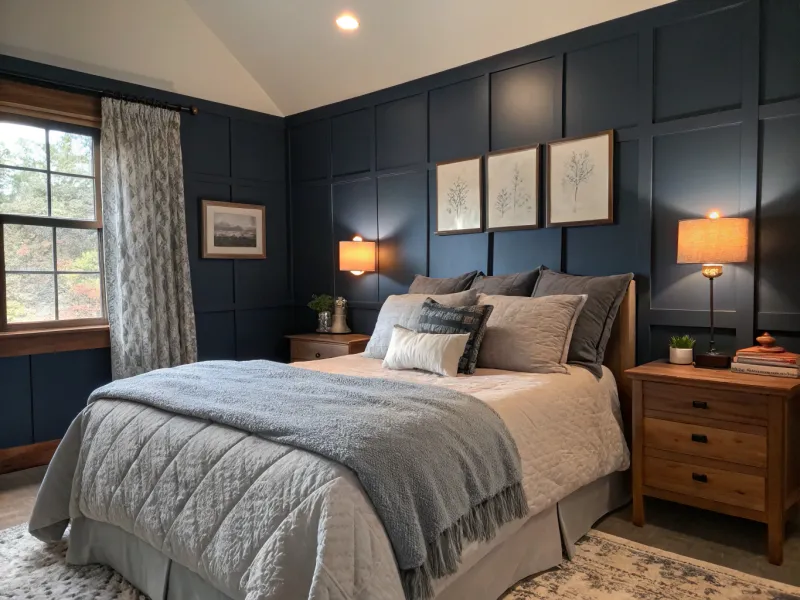 Moody Navy Bedroom