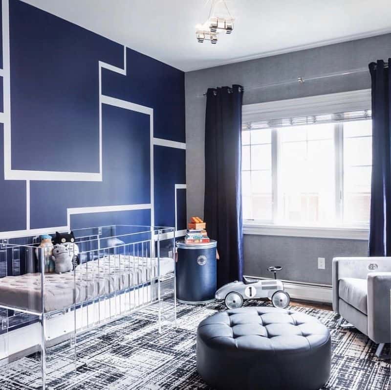 Navy Blue and White Contrast