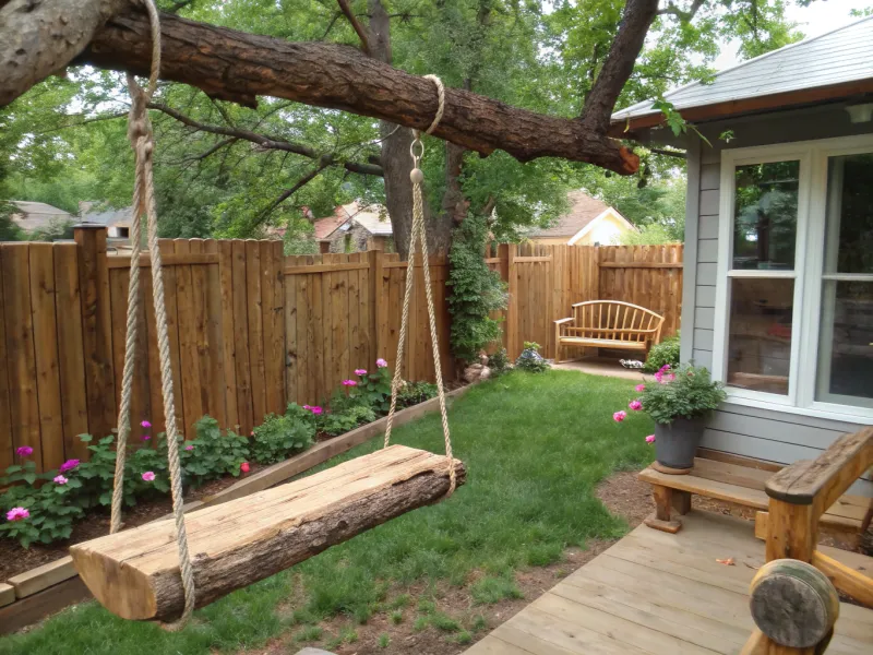 Rustic Log Swing