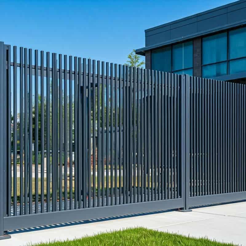 Sleek Black Steel Gate