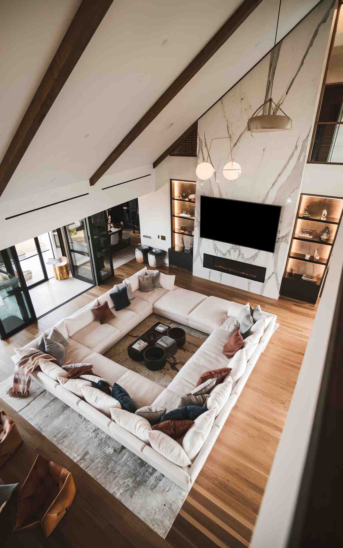 Spacious double height living room