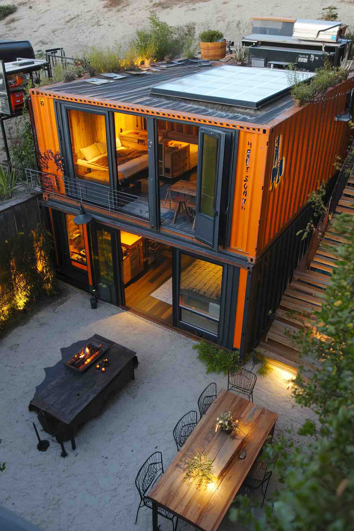 Container home with roof garden