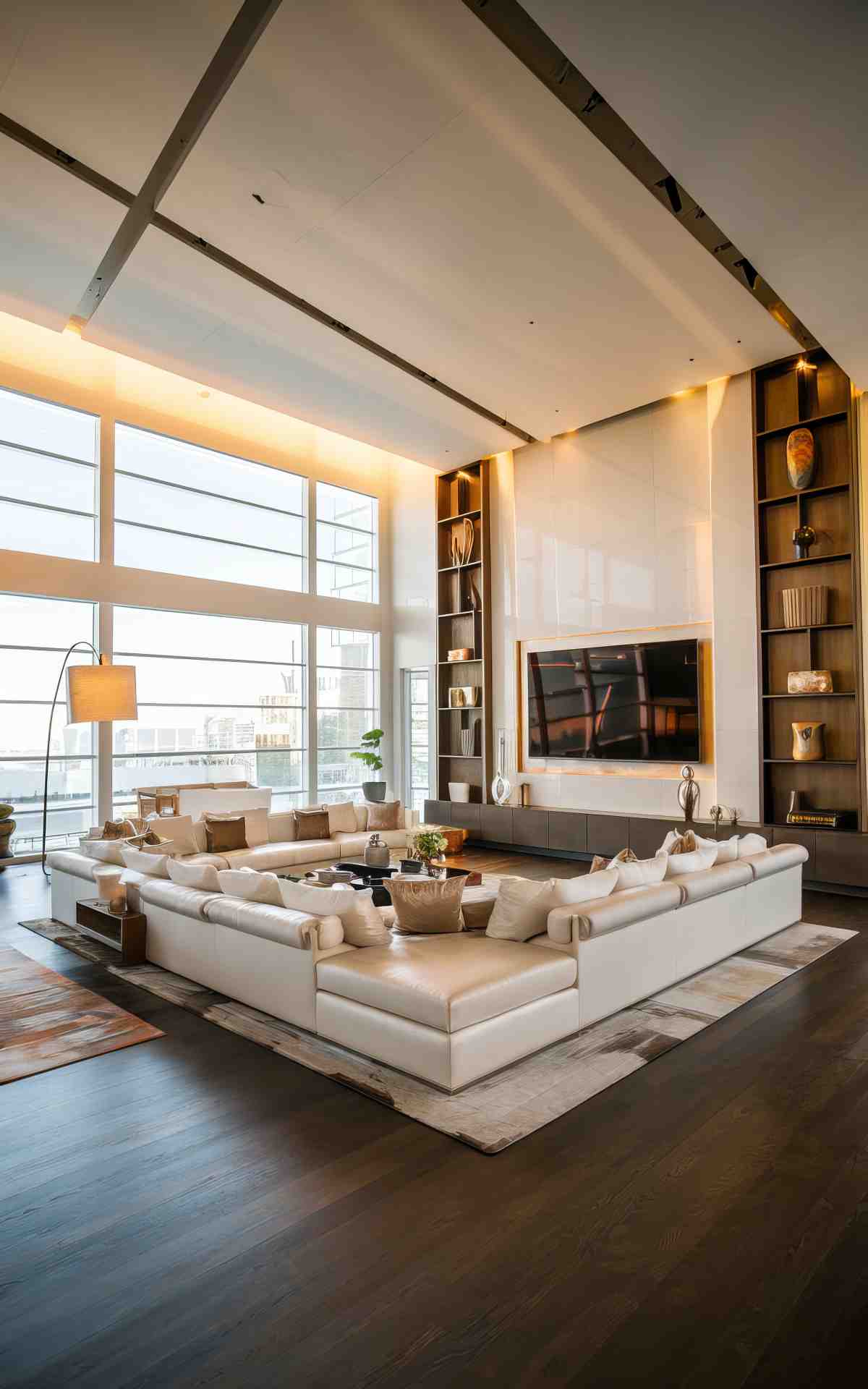 Luxurious double height living room