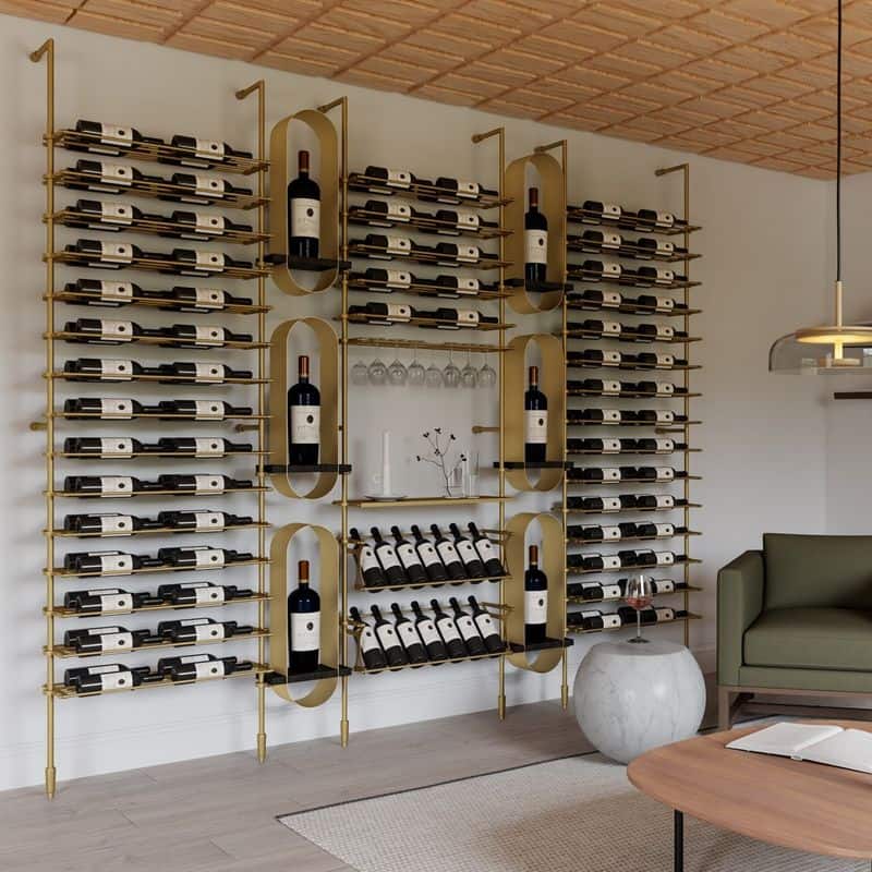 An Elaborate Wall-Mounted Wine Rack