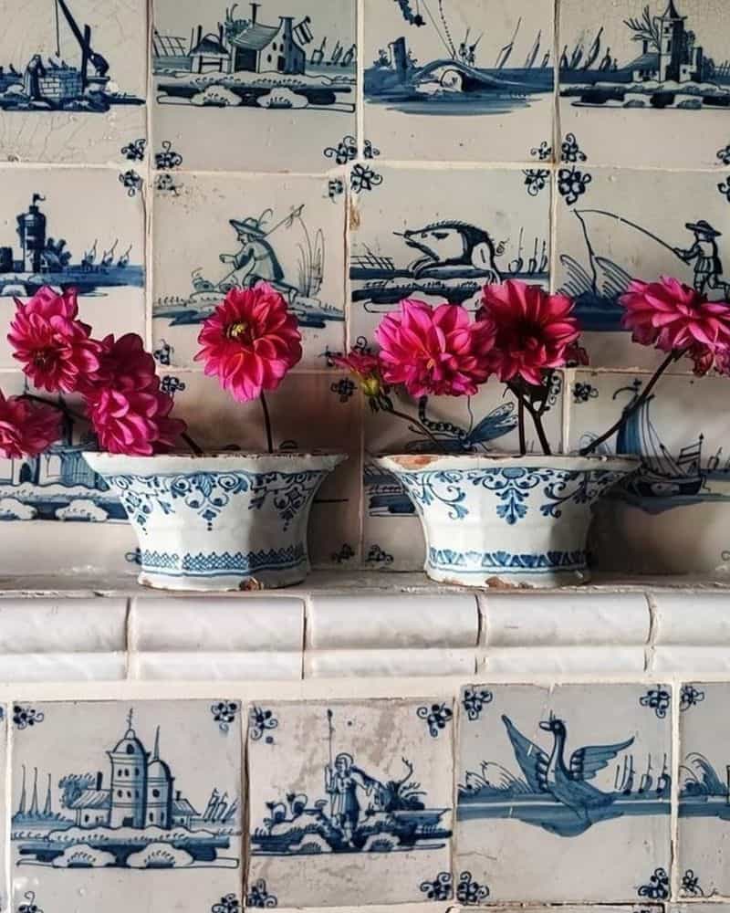 Antique Blue and White Delft Tiles