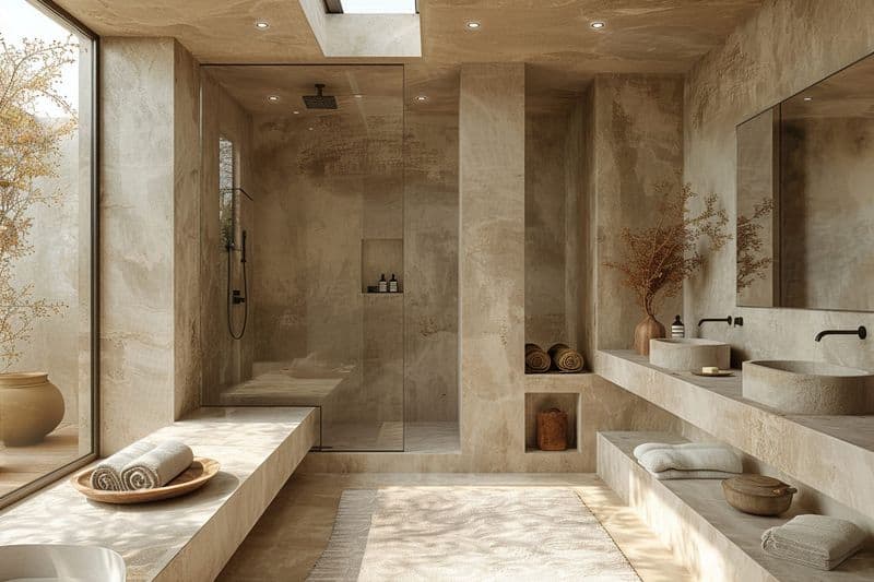 Bathroom Stone Drench Walls