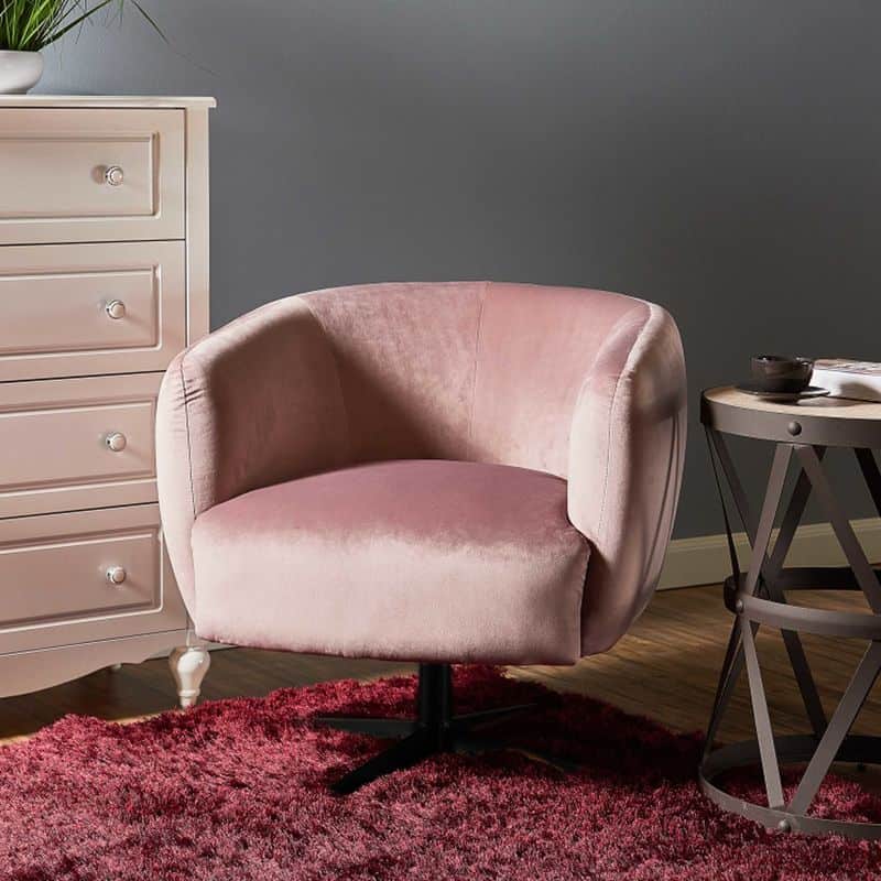 Blush Velvet Swivel Chair