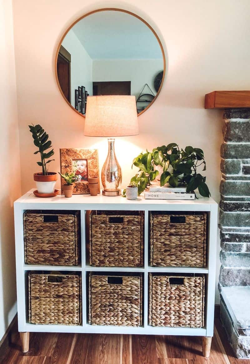 Bookshelf and Add Storage Baskets