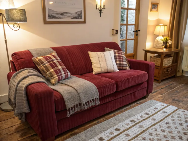 Burgundy Corduroy Sofa Bed