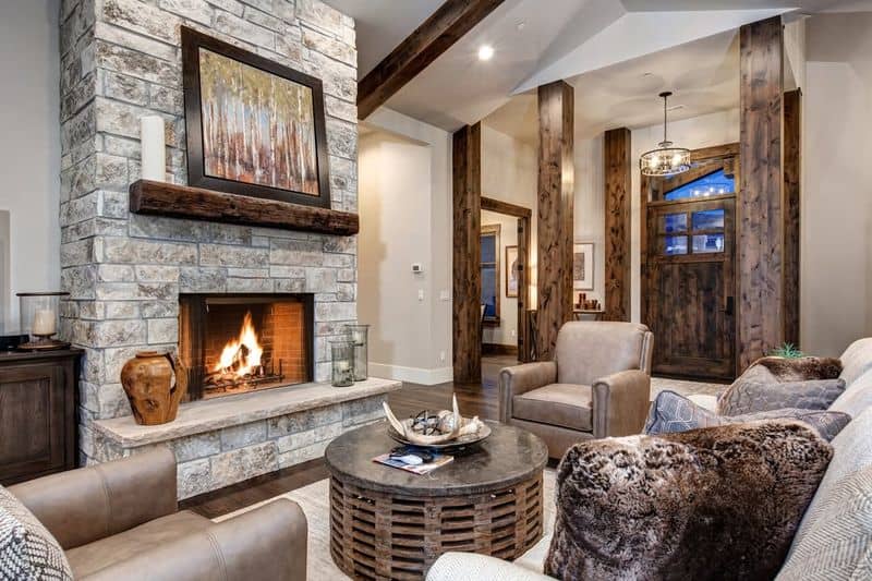 Classic Stone Fireplace