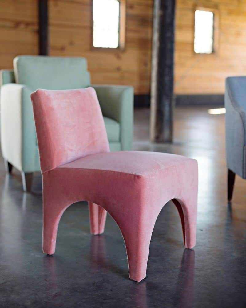 Coral Pink Armless Chair