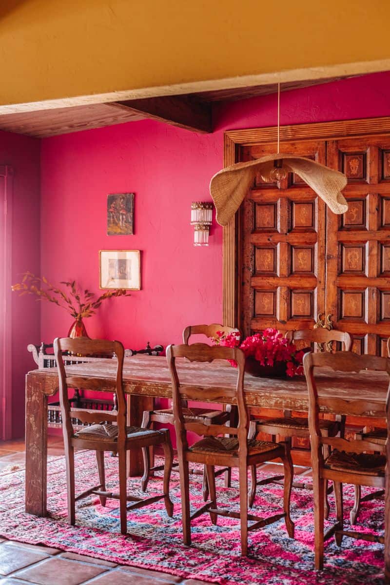 Elegant Magenta Dining Area