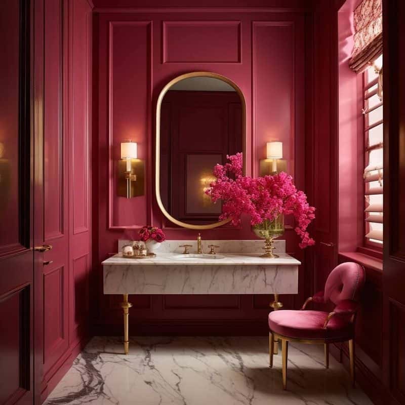 Luxurious Magenta Bathroom