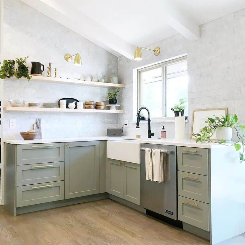 Minimalist Chic Sage Kitchen