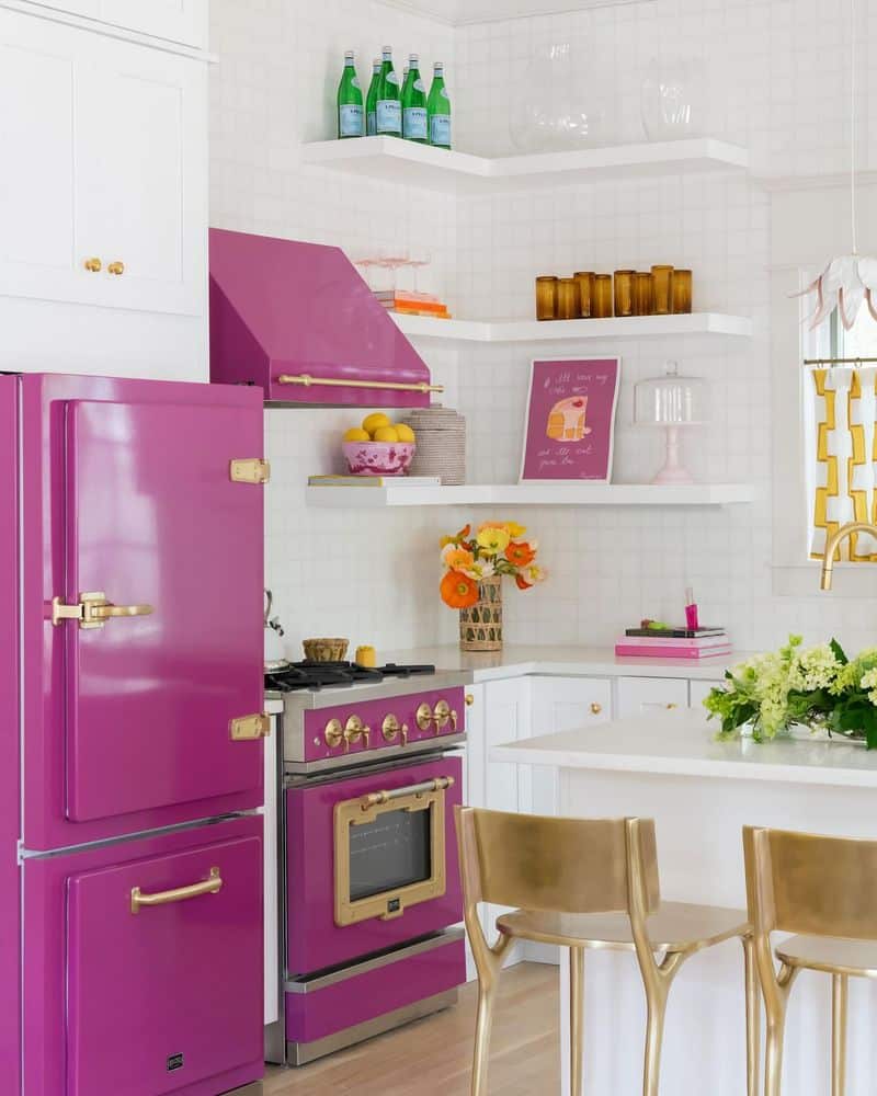 Modern Magenta Kitchen