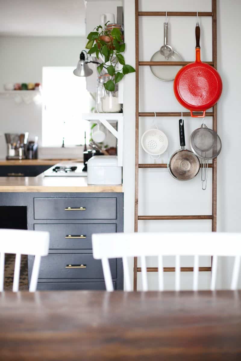 Old Ladder Pot Rack