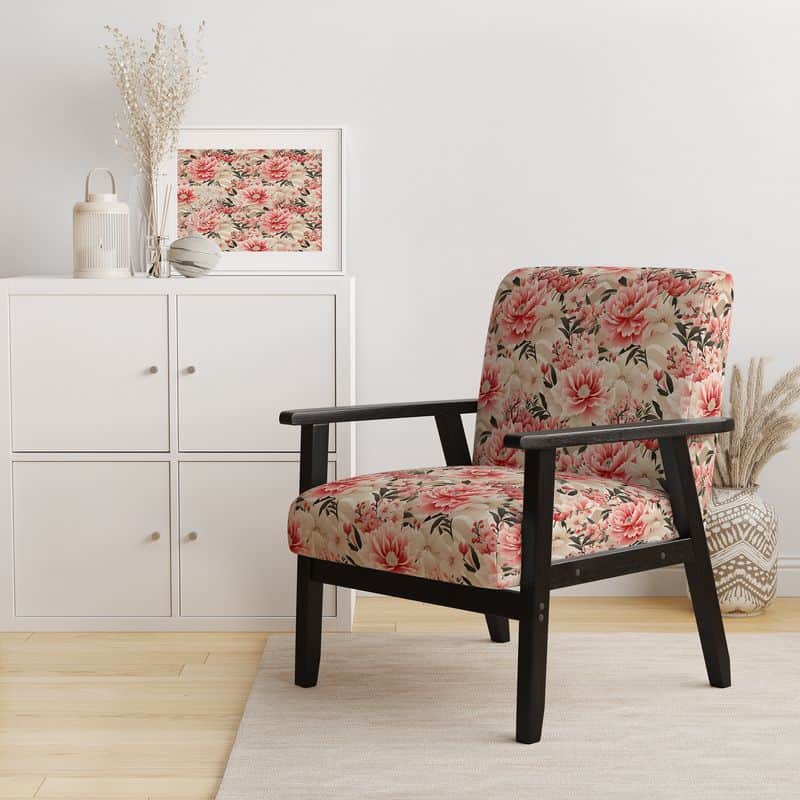 Peony Patterned Lounge Chair