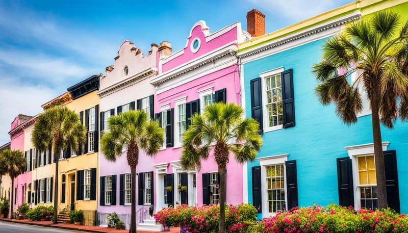 Rainbow Row, Charleston, USA