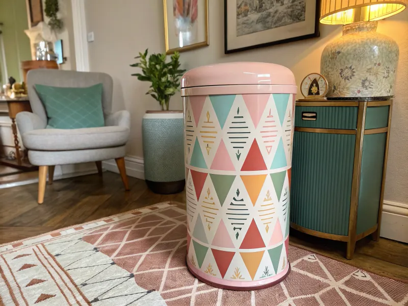 Retro Charm Trash Can