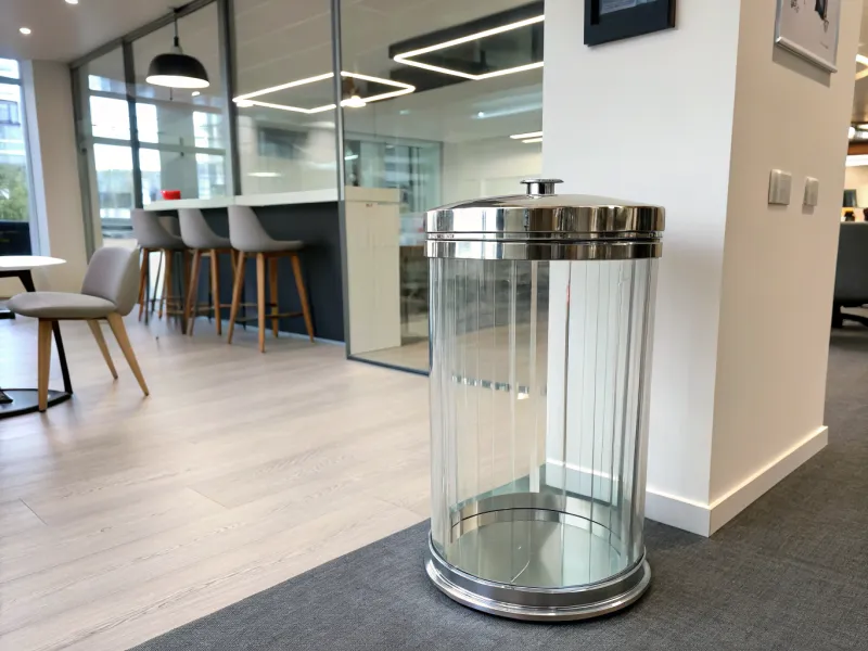 Sleek Glass Waste Container