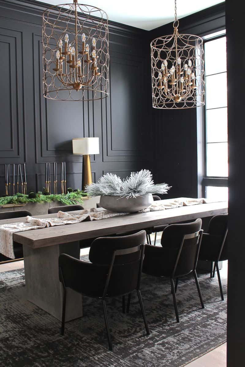 Sophisticated Black Dining Room