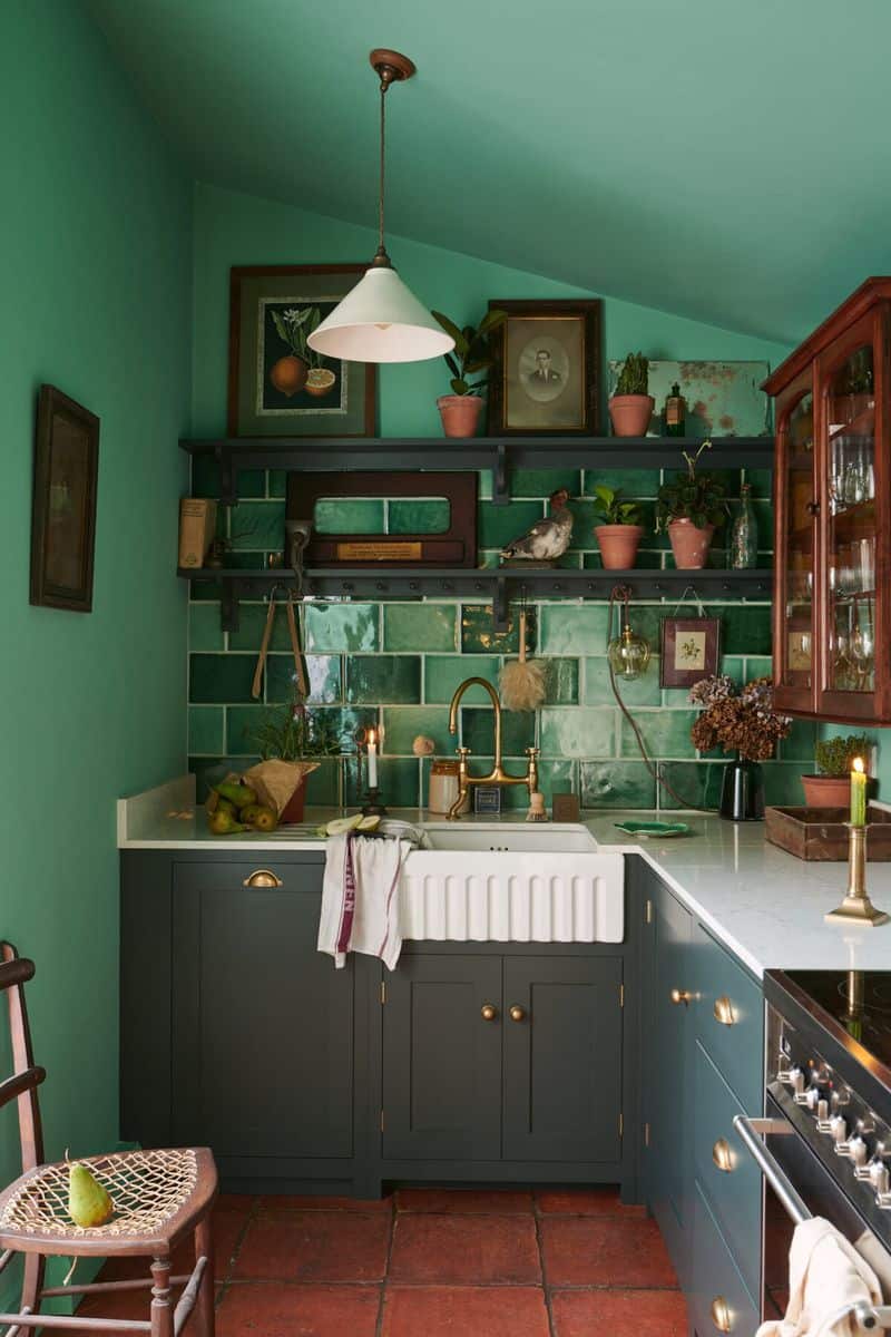 Vibrant Green Kitchen