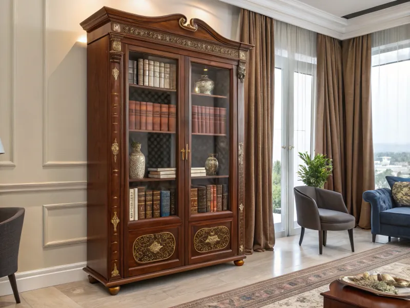 Victorian Glass Door Bookshelf