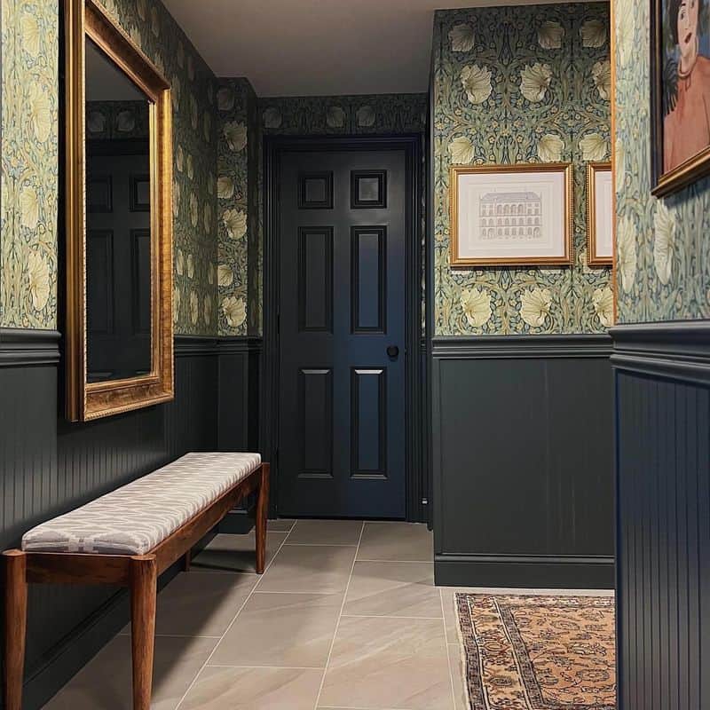 Wainscoting and Wallpaper – Double the Drama