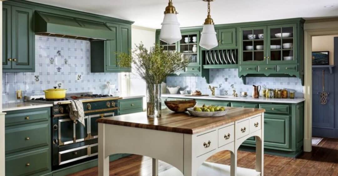 10 Rich and Moody Green Kitchen Cabinet Ideas That Elevate Any Space ...