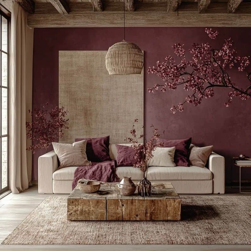 Burgundy Accent Walls