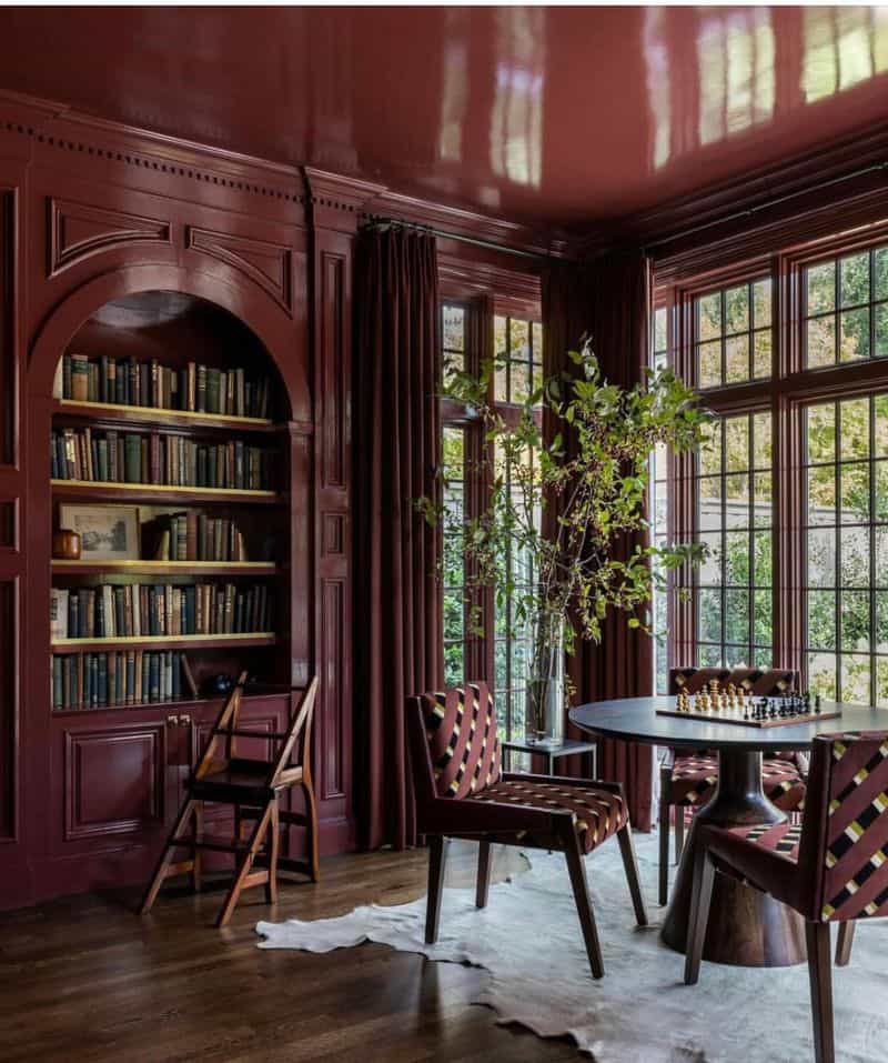 Burgundy Library Retreat