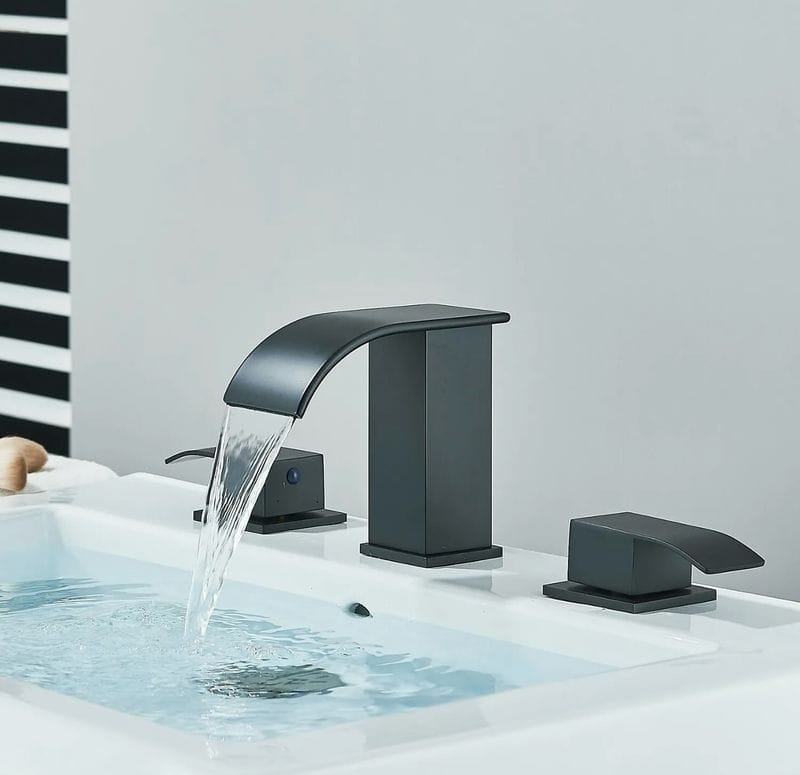 Contemporary Black Waterfall Bathroom Faucet