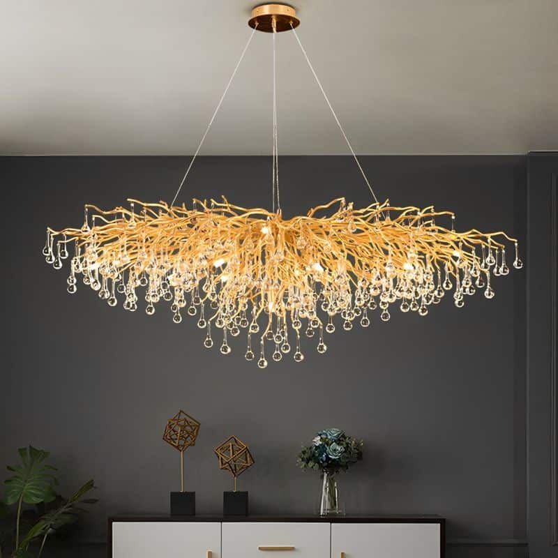 Crystal-Infused Waterfall Chandelier