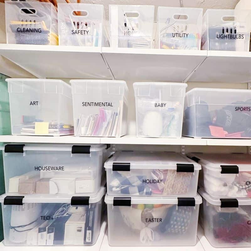 Labeled Clear Bins