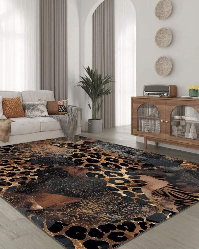 Leopard Print Area Rug