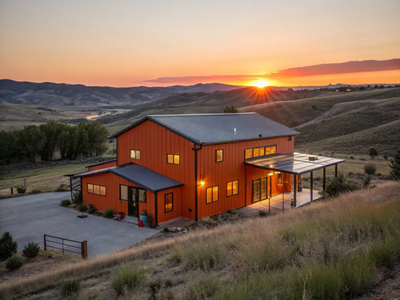 Sunset Orange Barndominium