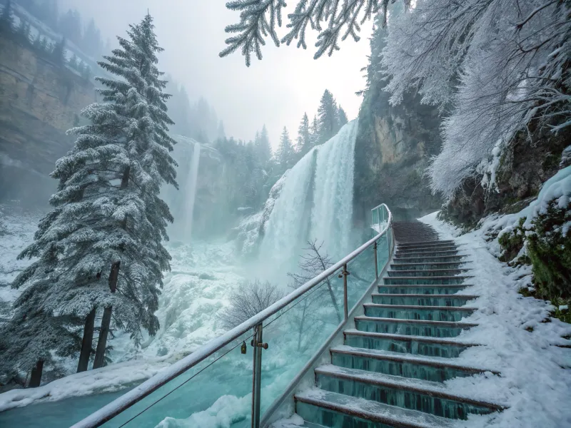 The Frozen Falls of Icicle Town