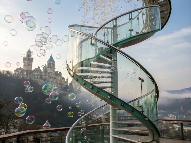 The Glass Helix of Bubbleville