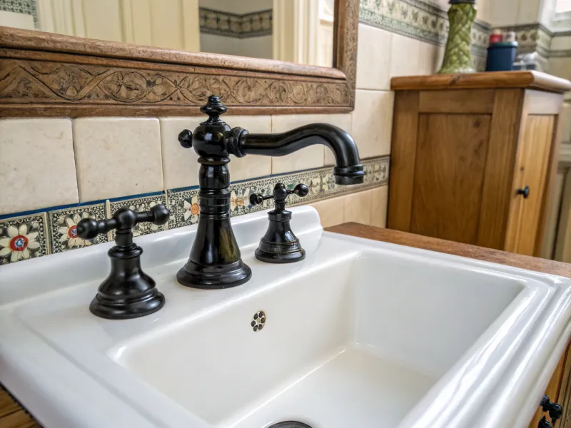 Vintage Black Two-Handle Faucet