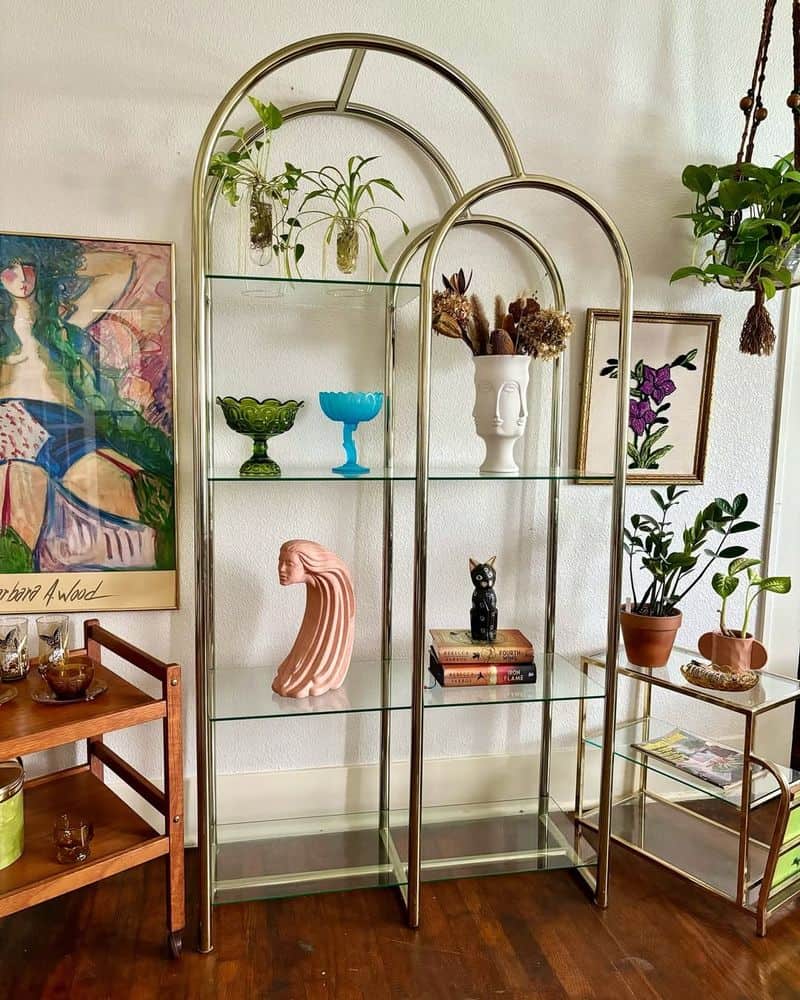 Vintage Glass Shelves