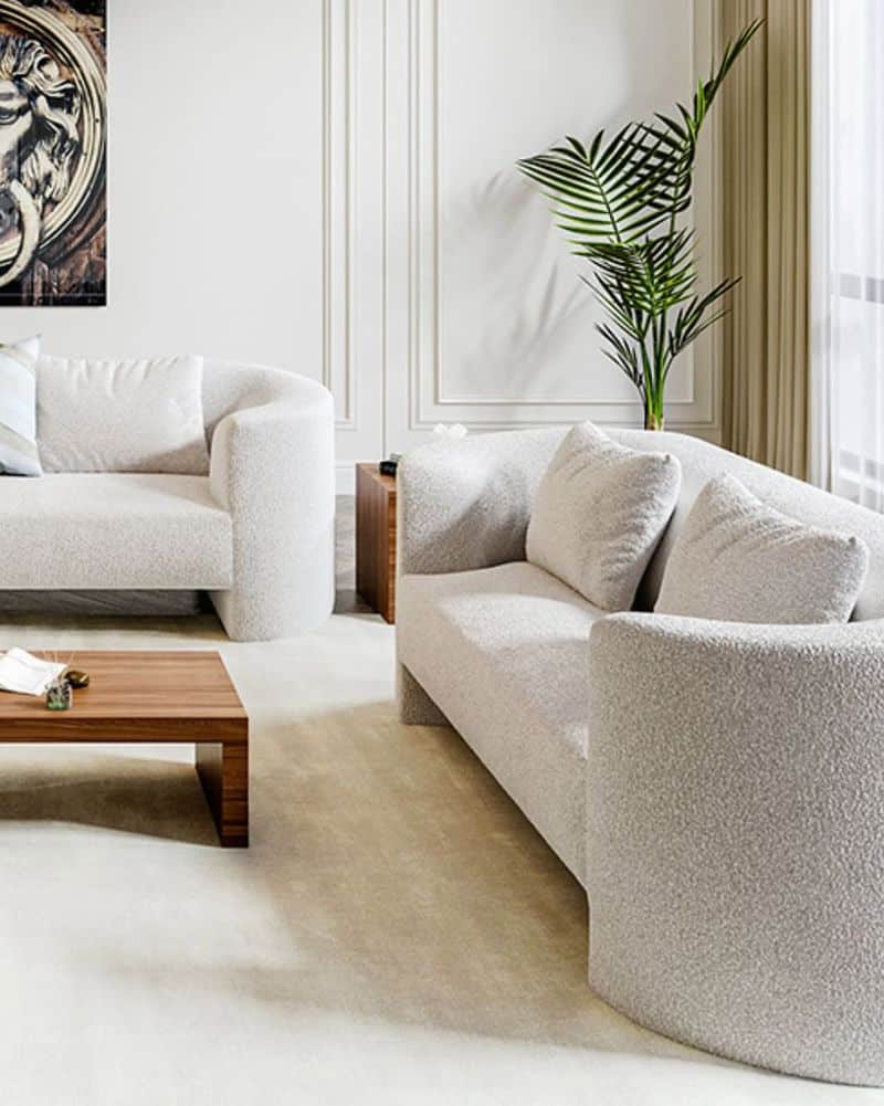 White Bouclé Couches