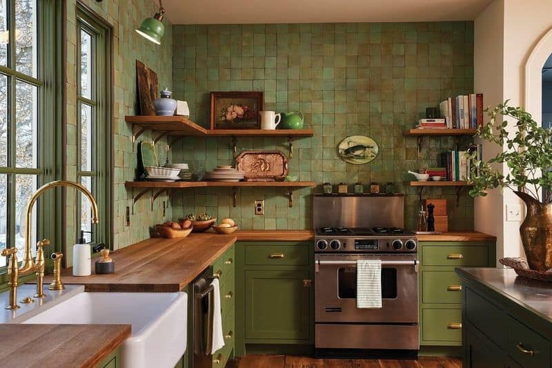 Wooden Butcher Block Counter