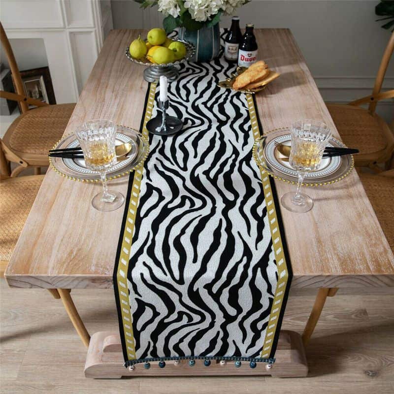 Zebra Print Table Runner