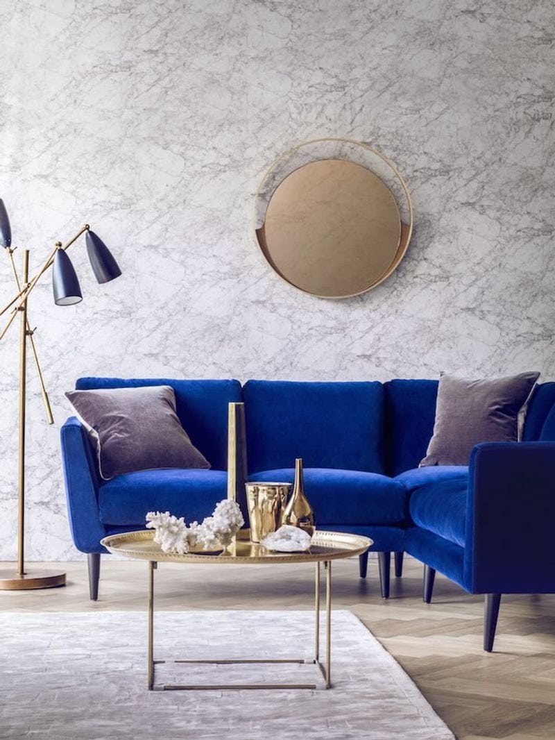 Blue Velvet Sofa