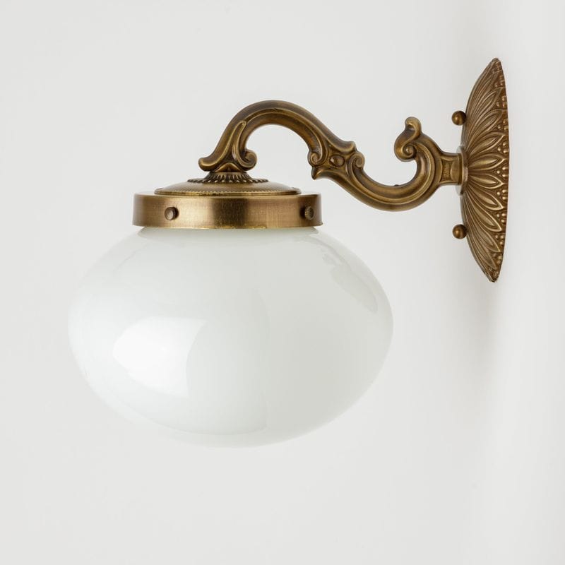 Vintage Brass Globe Sconce