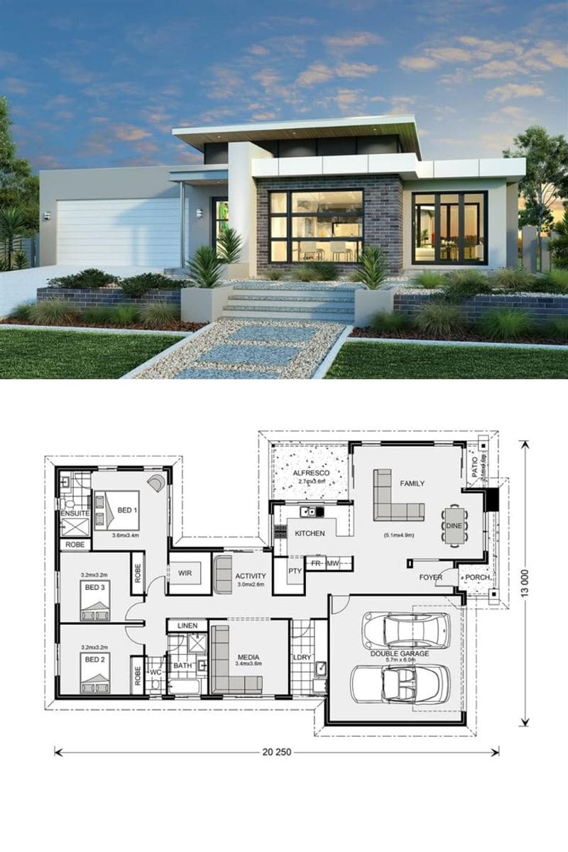 3-Bedroom Contemporary House Design
