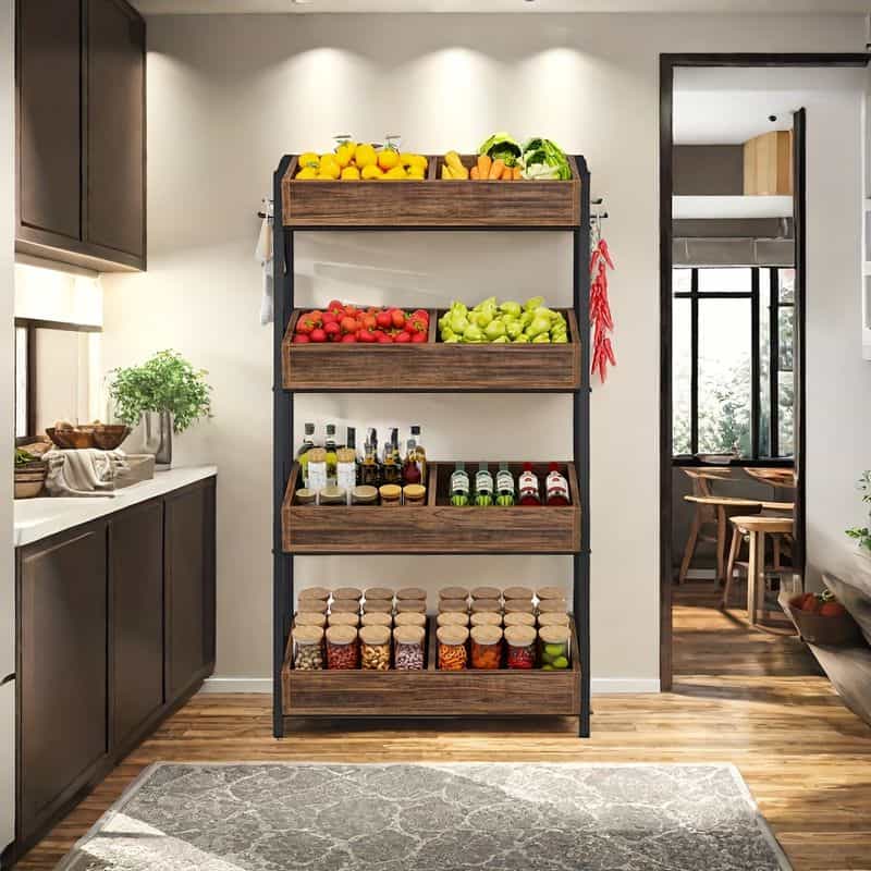 4-Tier Wooden Multi-Tier Storage Rack